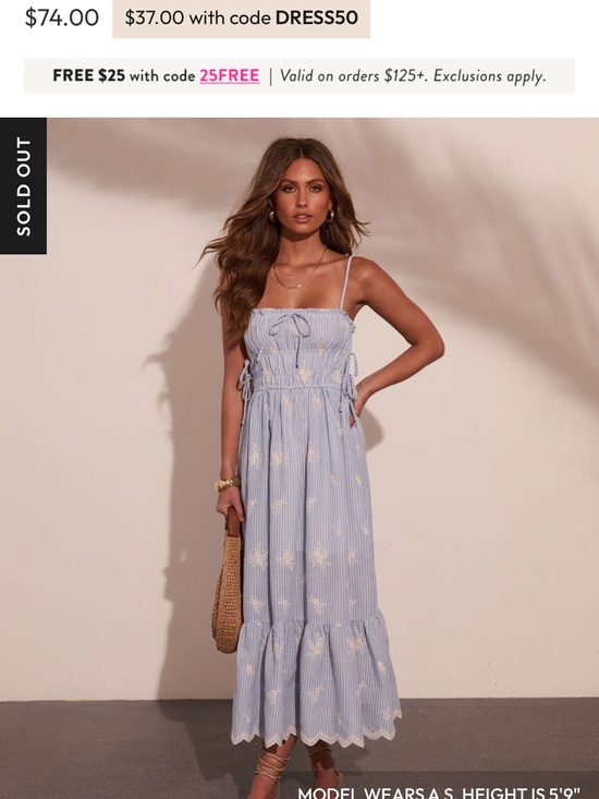 Vici Dresses & Skirts - Vici Light Blue Striped Floral Smocked Maxi Dress